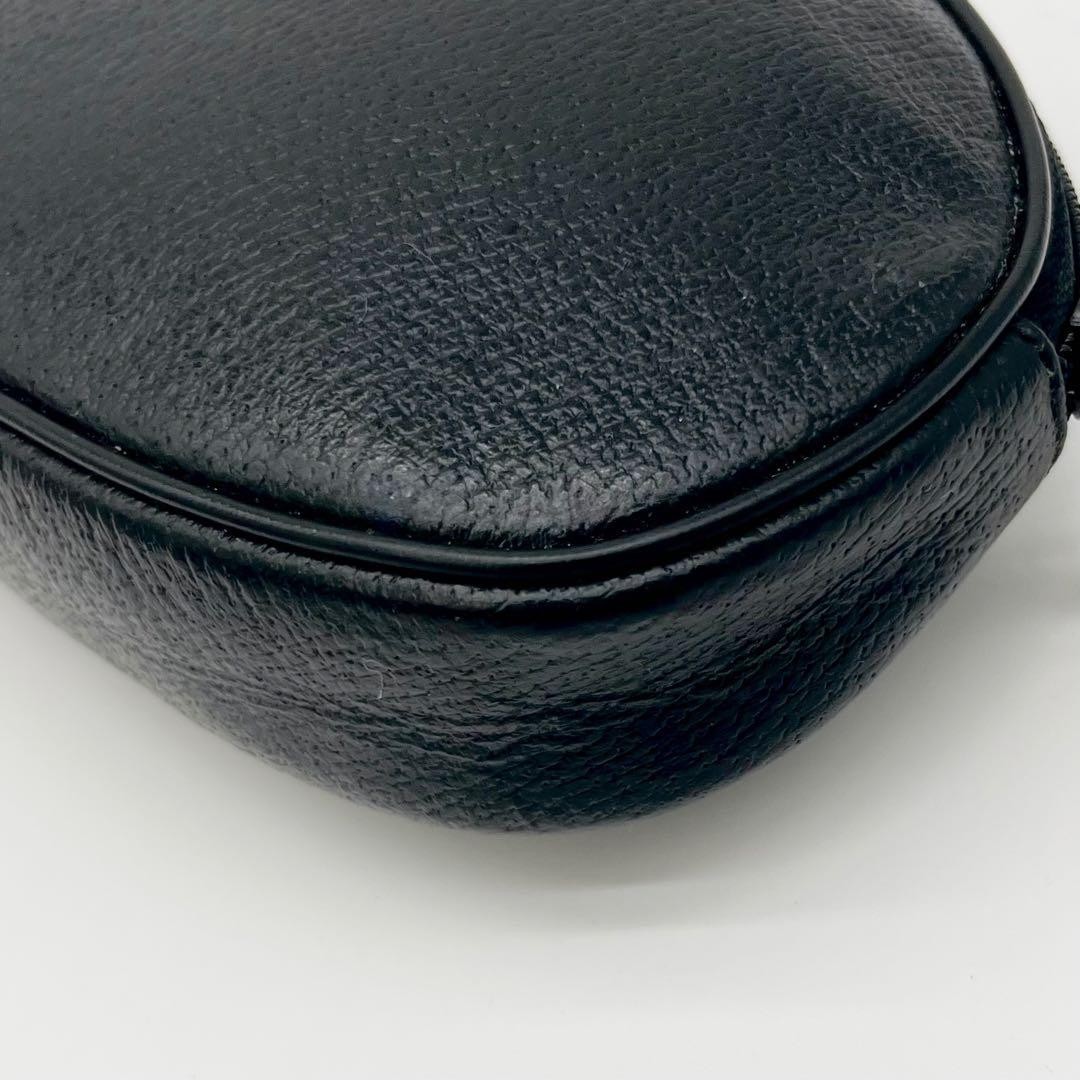GUCCI Vintage Interlocking G Pouch Clutch Bag Black Leather Italy
