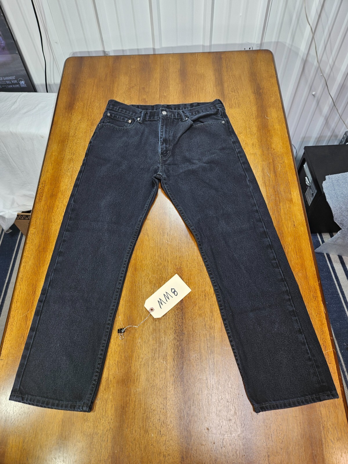 Levi Strauss Denim Jeans 505 Mens Size 38×32 Zipper Button Pockets Dark Wash