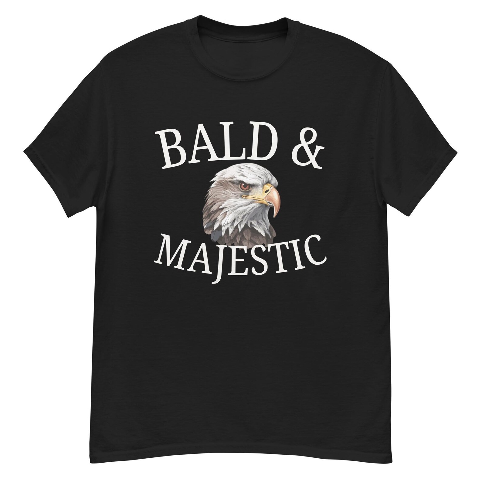 Apparel Funny Bald Eagle T-Shirt, Bald & Majestic Patriotic Gift