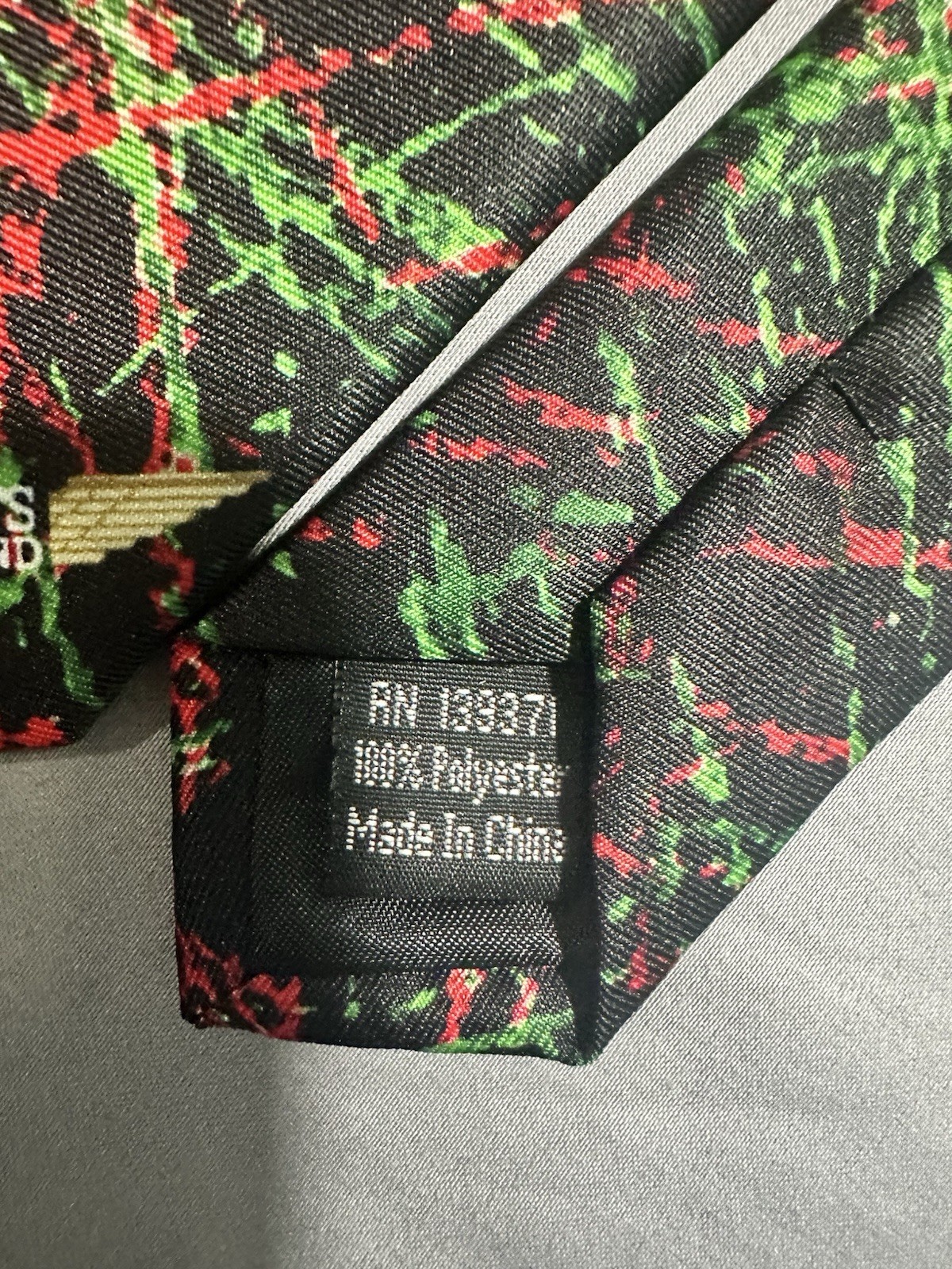 VTG Black With Red/Greem Splatter Necktie Delta Pilots