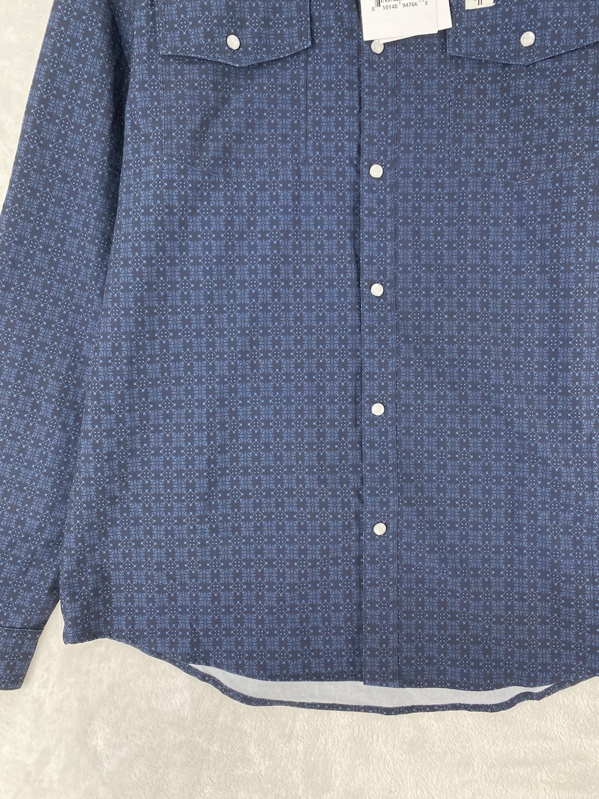 Ferrell Shirt Men’s Large Blue Collin Soft Stretch Western Snap Button NEW $70