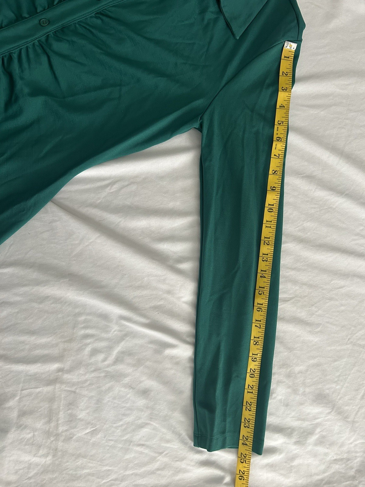 COS Ruched Button Front Collared Midi Sheath Dress Womens Size Large Green Class