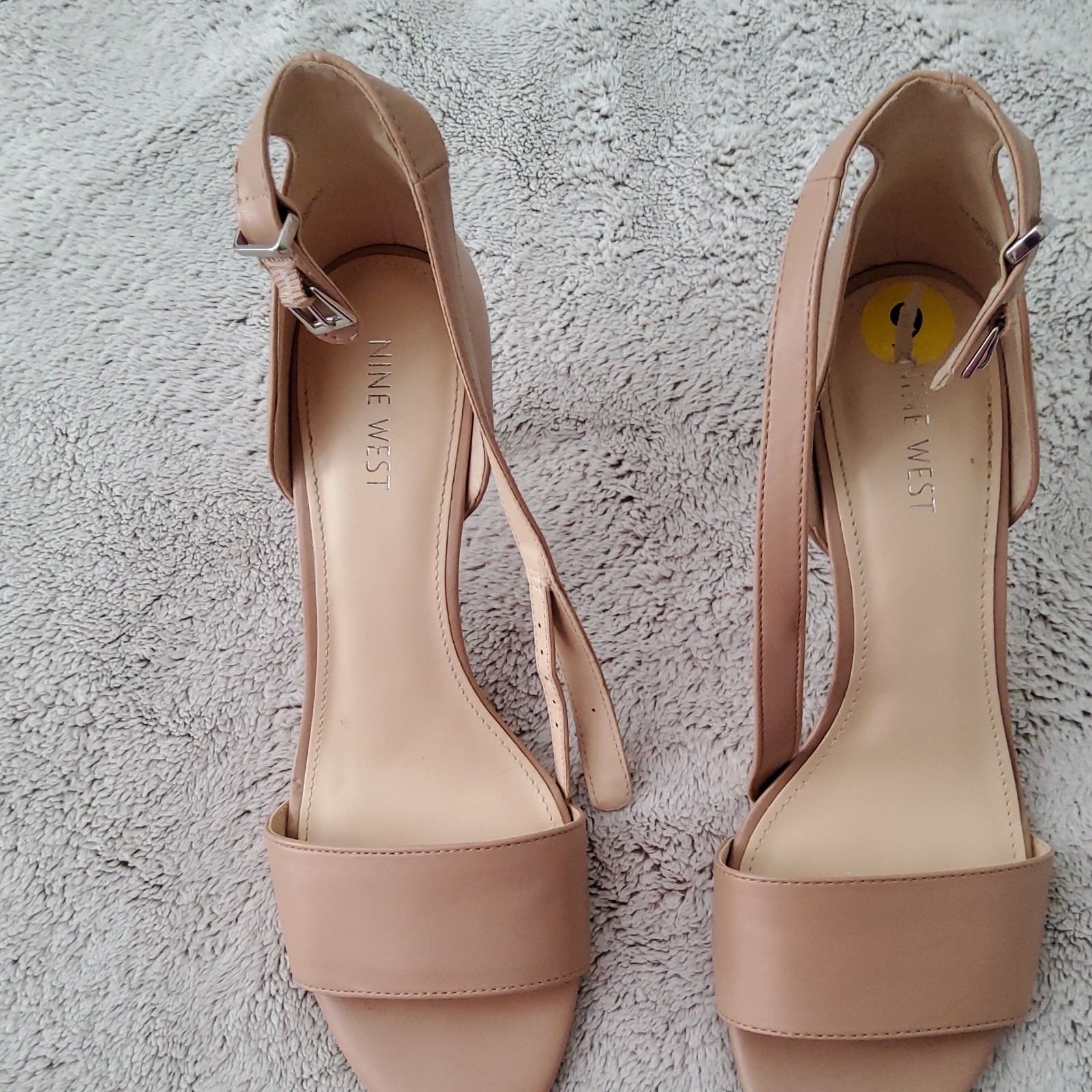 Nine West Beige Women’s Strappy Open Toe Ankle Strap Buckle Stiletto 9M