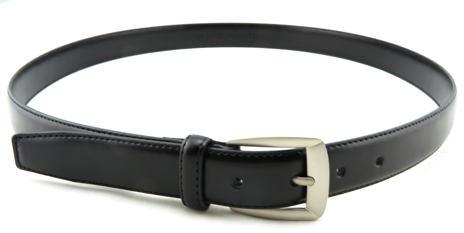 Men’s Casual Formal Black Italian Leather Belt Strap w/ Buckle