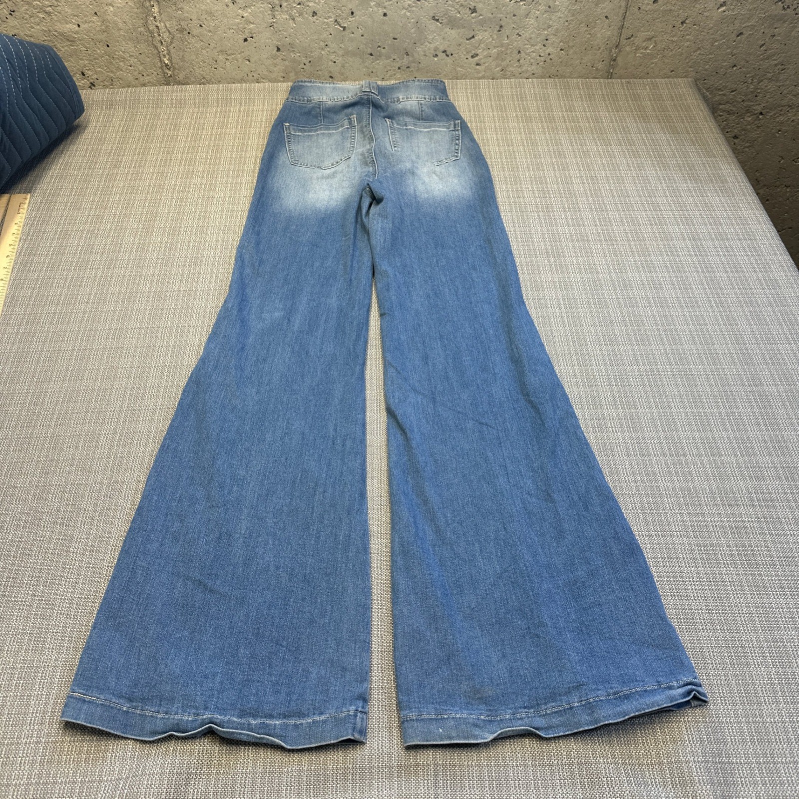 Flying Tomato Jeans Womens Small Wide Leg High Rise Flare Panel Denim Boho