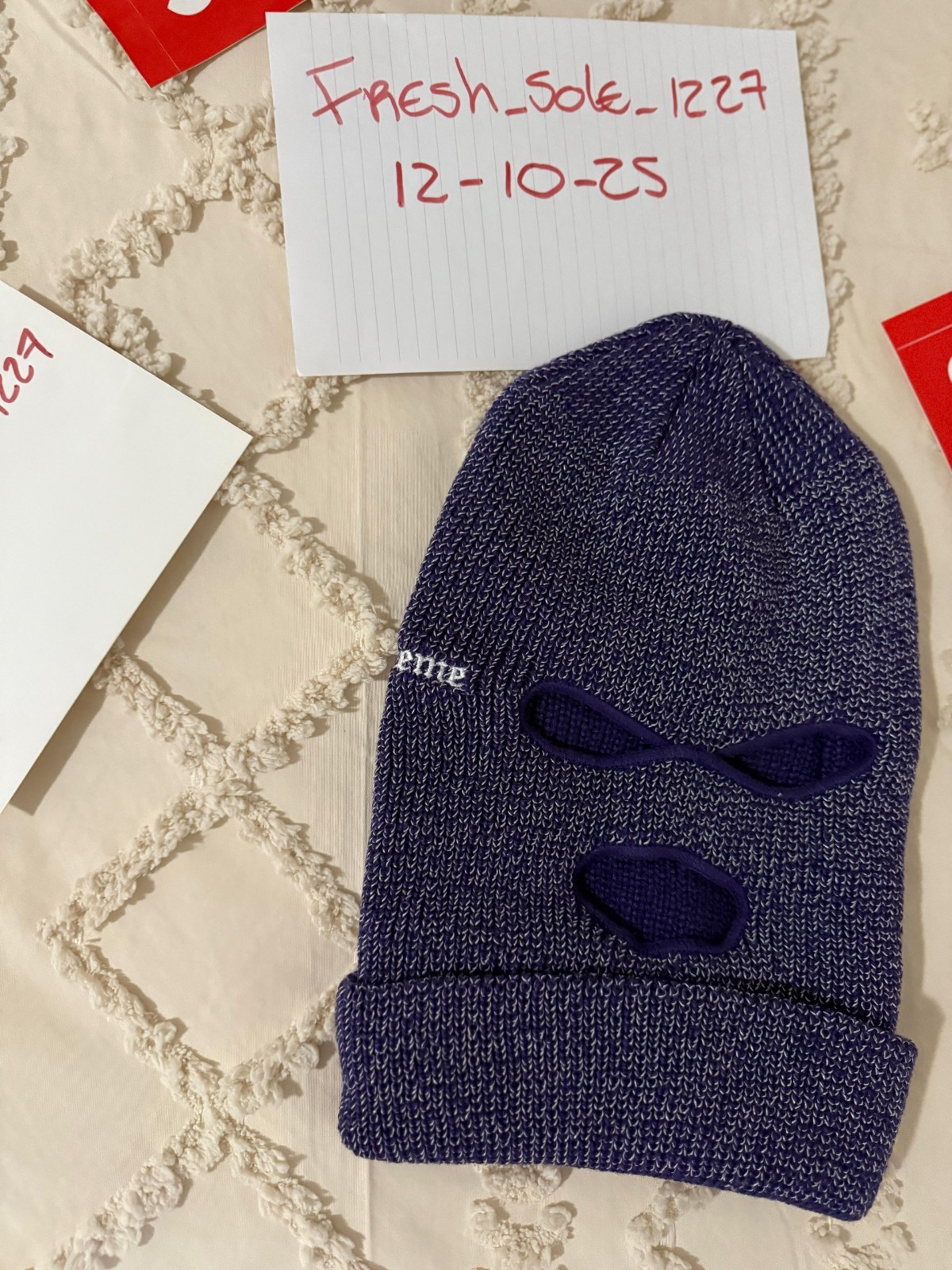 SUPREME REFLECTIVE NEW ERA BALACLAVA (FW 23 PURPLE) NEW* SKI MASK 100% AUTHENTIC