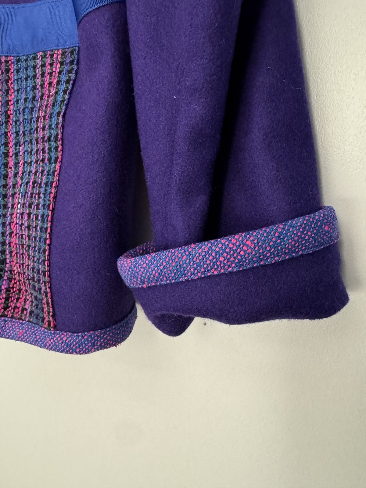Unique vintage purple jacket with appliqués, A Treasure Forever by Linda Pool