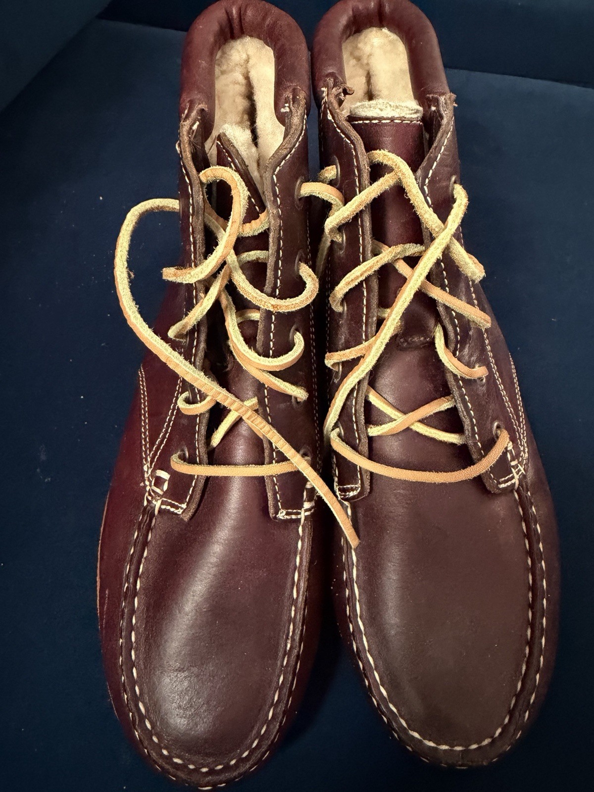 Timberland Men’s Brown Leather Shearling Lined Chukka Ankle Boots Size 10