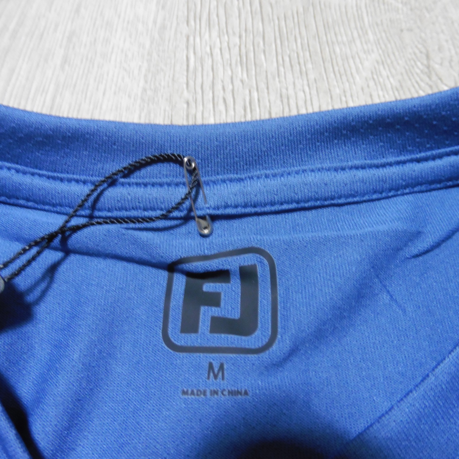 FOOTJOY Mens M MEDIUM T SHIRT TRAINING WORKOUT GOLF POLYESTER GREY BLUE GREEN