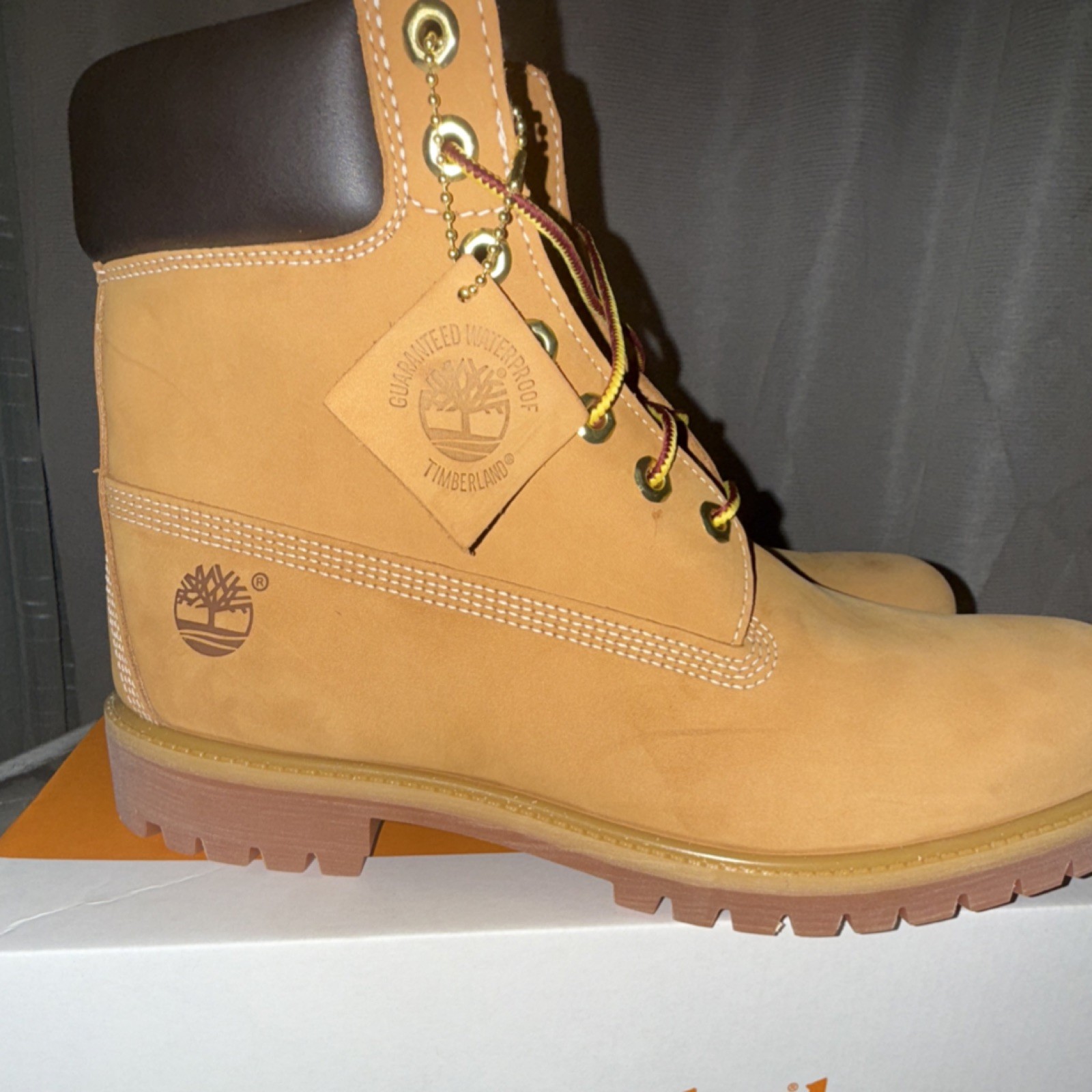 Timberland Waterproof Wheat Nubuck Men’s Combat Boots Size 12 Lace Up
