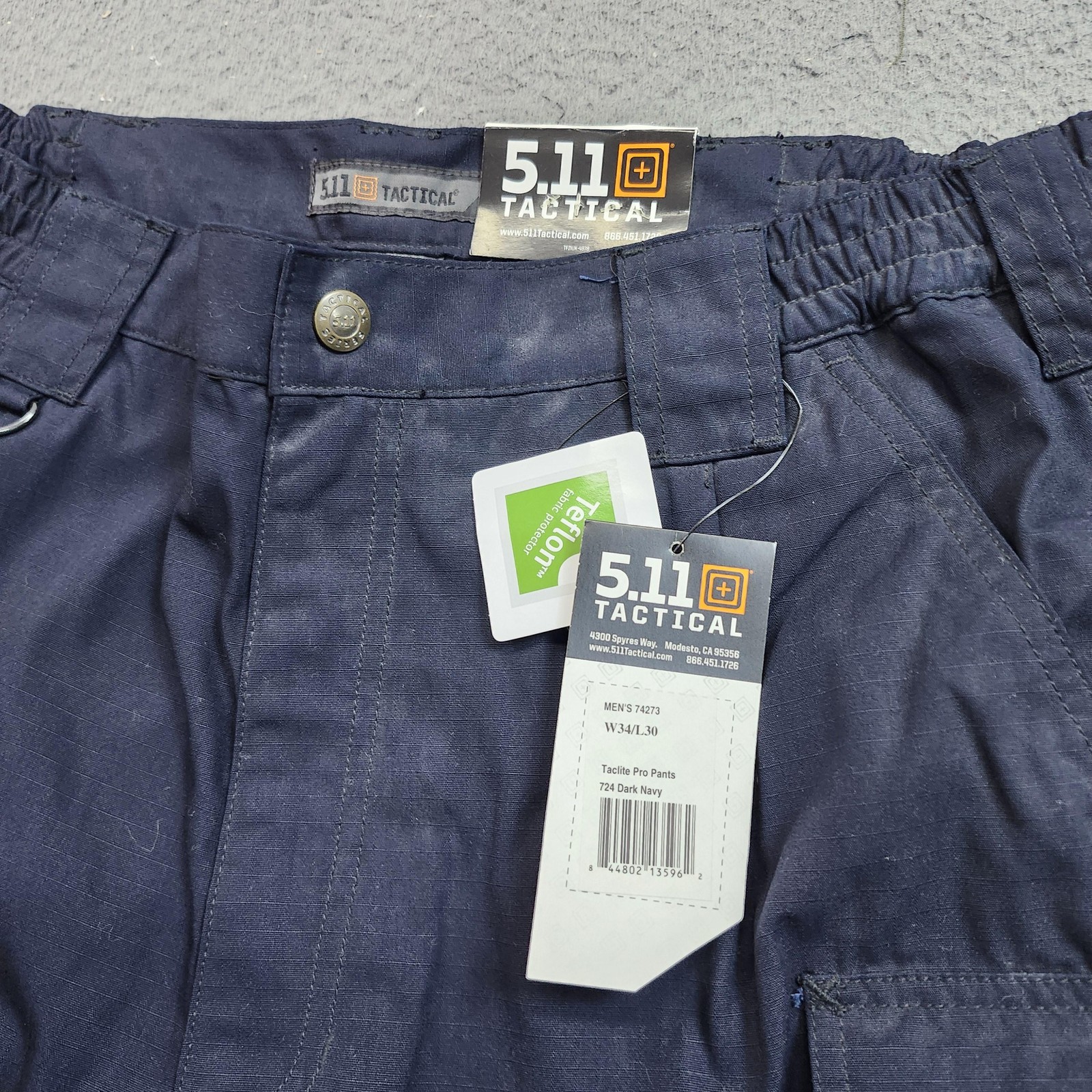 5.11 Tactical Taclite Pro Pants Mens 34×30 Dark Navy Ripstop Cargo Work NWT