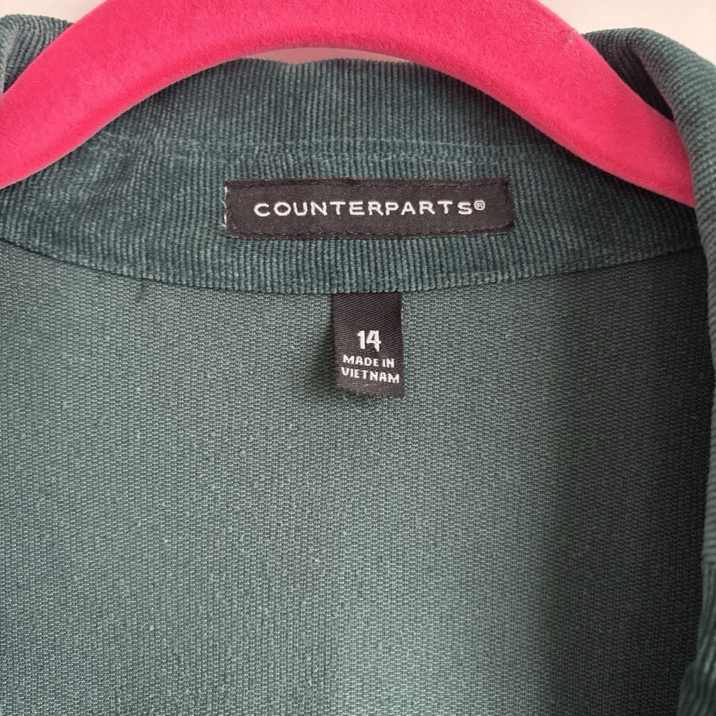 Counterparts Women’s 14 Green Blazer Jacket Button Front Pockets