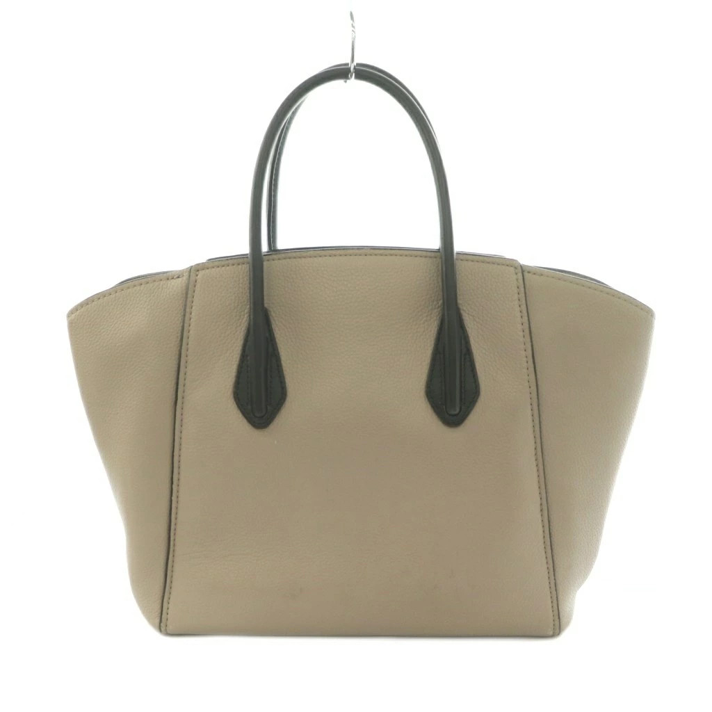 Used Kate Spade Grace Medium Satchel Handbag Leather Two Tone Color Greige Black