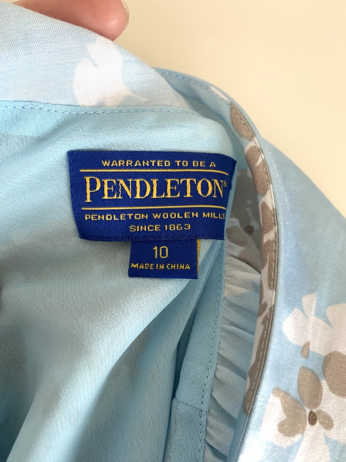 Pendleton Silk Blend Dress Women Size 10 Powder Blue Floral Sleeveless MSRP $179