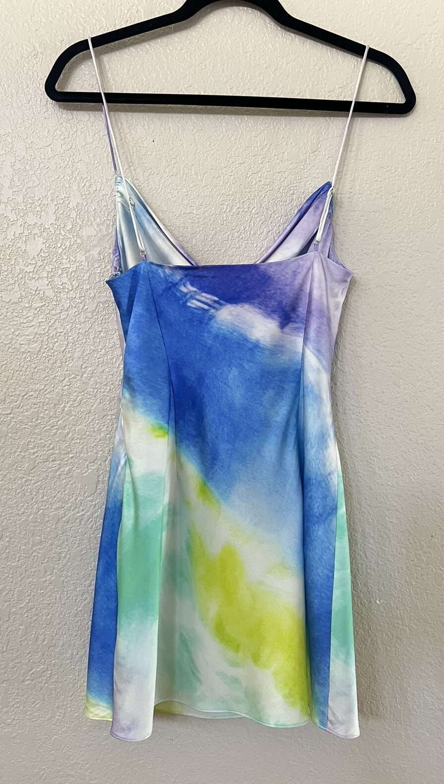 New Retrofete Rylynn Silk Dress in Watercolor Wave Size S $425