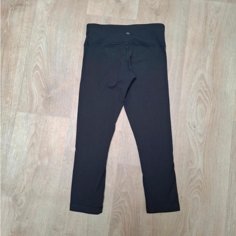 Women’s Lululemon Black Leggings Yoga Waistband Pocket Cropped 21” UK 8 US 4