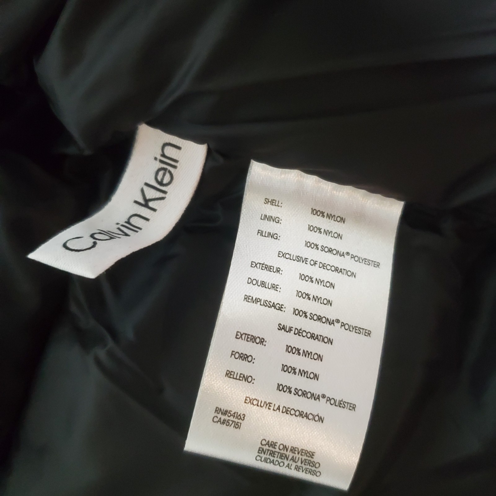 NWT $225.00 Calvin Klein Mens Water Resist Puffer Jacket Navy Blue Size Small