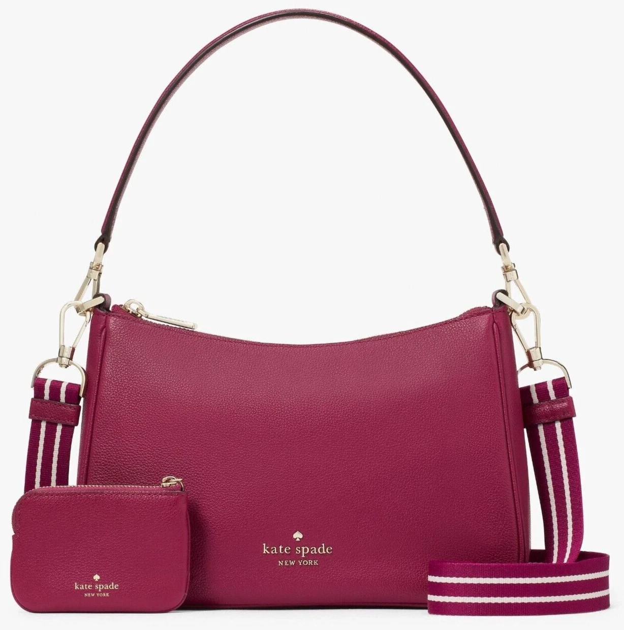 NWT KATE SPADE Rosie Shoulder Crossbody Leather Bag $399 Dark Raspberry
