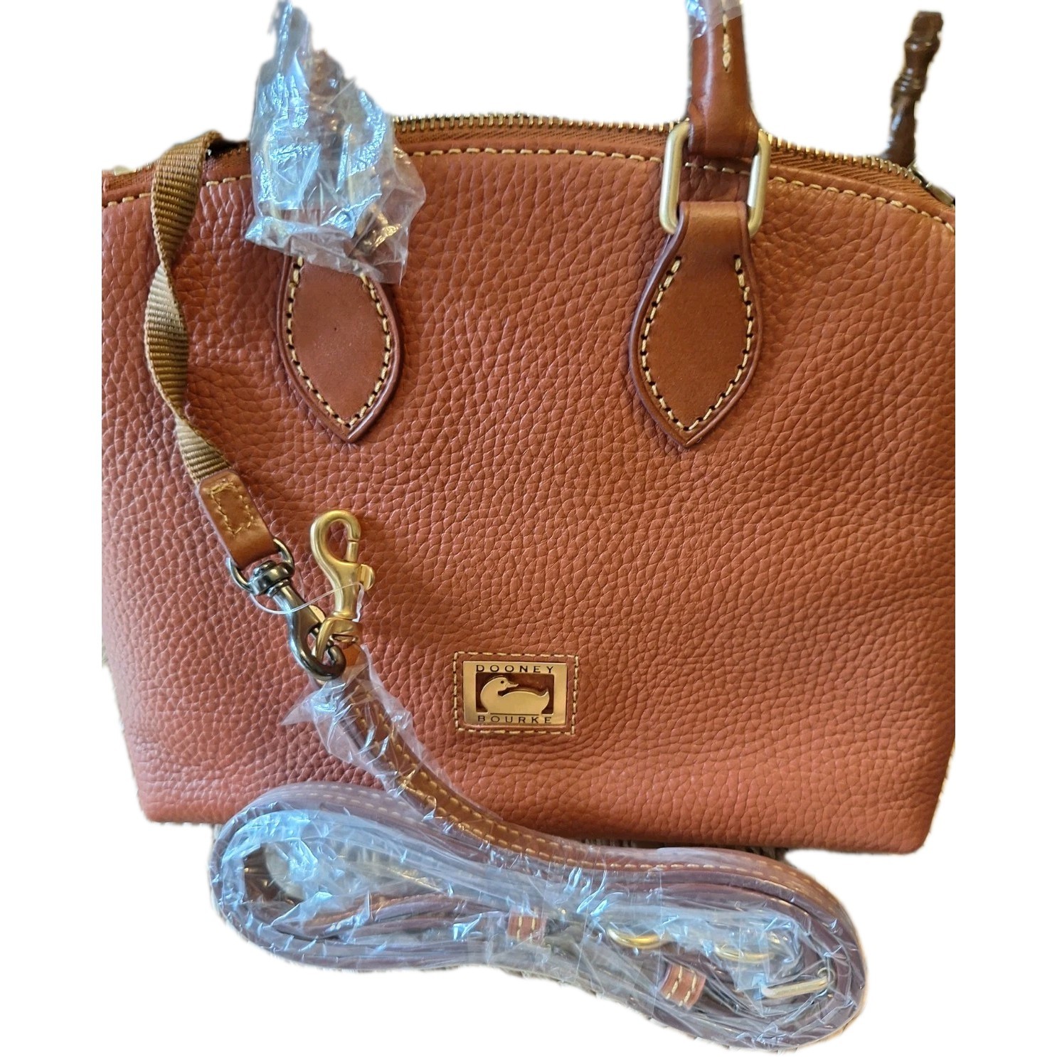 Dooney Bourke Medium Pumpkin Orange Color Purse GOLD Plated Hardware