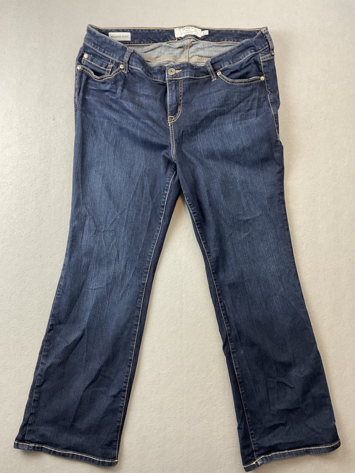 Torrid First At Fit Relaxed Bootcut Jeans Blue Dark Wash Stretch 5-Pocket 18S