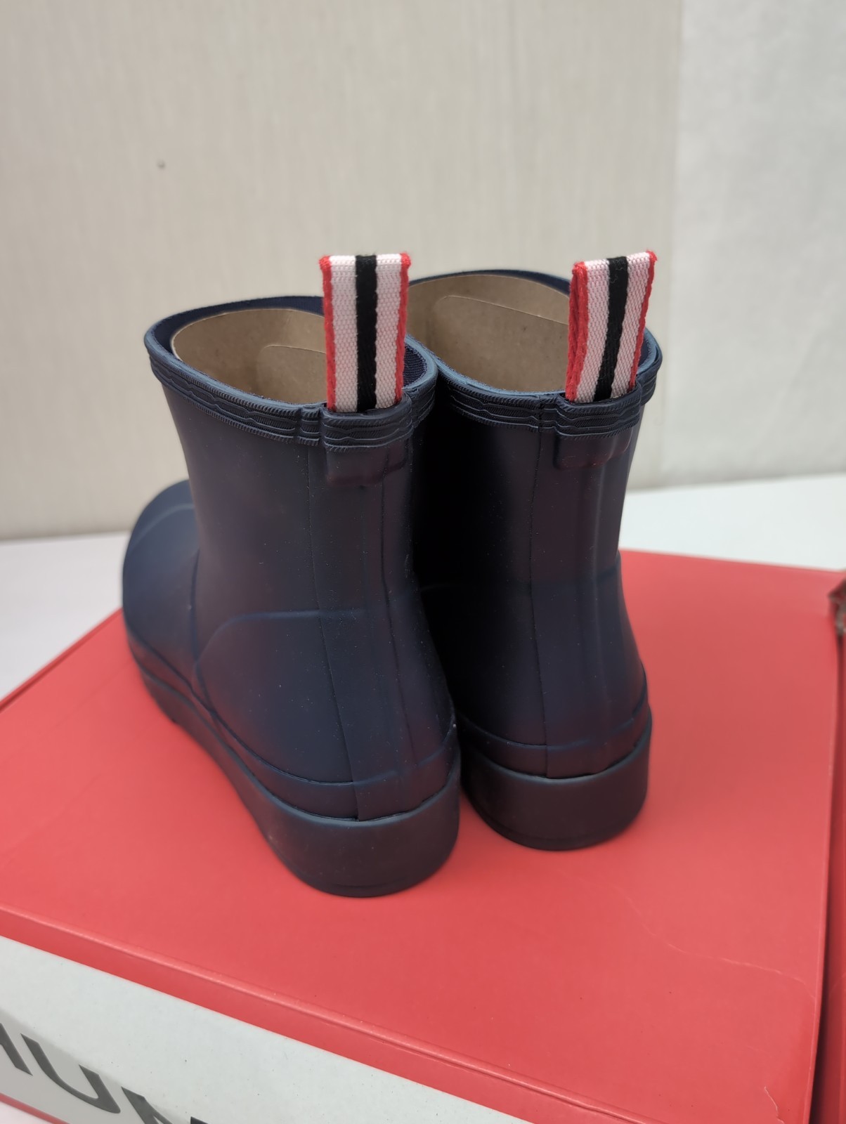 Hunter Wmns PLAY Short Valtameri Blue Rain Boots Rubber Waterproof Sz 8M GL3/4