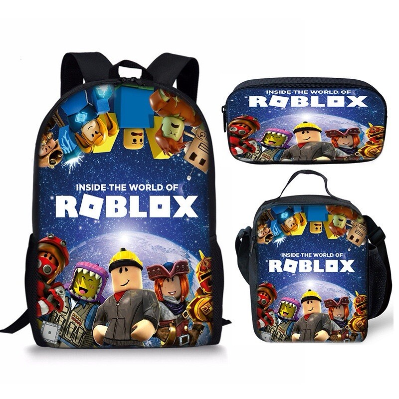 Roblox Backpack Roblox 3 Piece Backpack 17 Inch Casual Travel Backpack