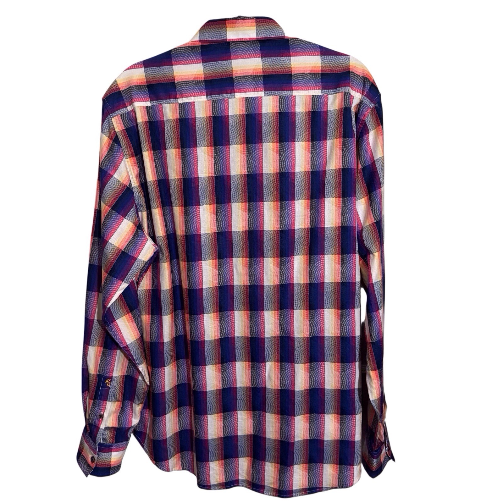Robert Graham X-Large Button Up Shirt Flip Cuff Plaid Check Abstract Collared