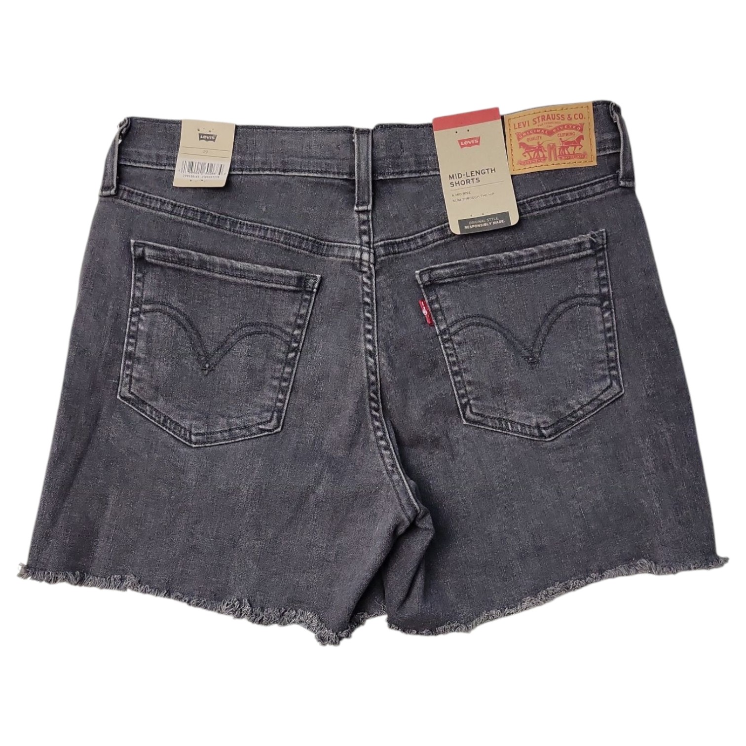 Levi’s Women’s Mid Length Zip Fly Stretch Fabric Shorts