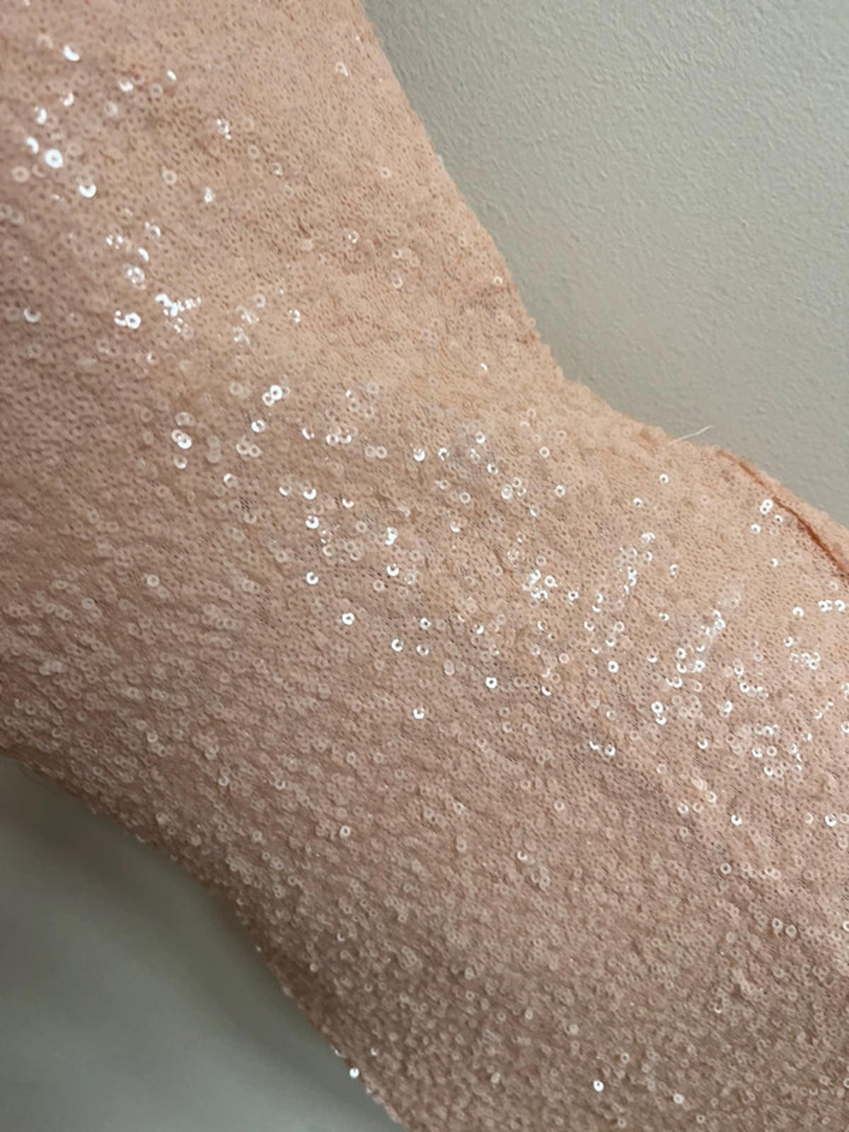 TFNC Showstopper Size 12 Peach Long Sequin Maxi Dress Prom Dress Cocktail Party