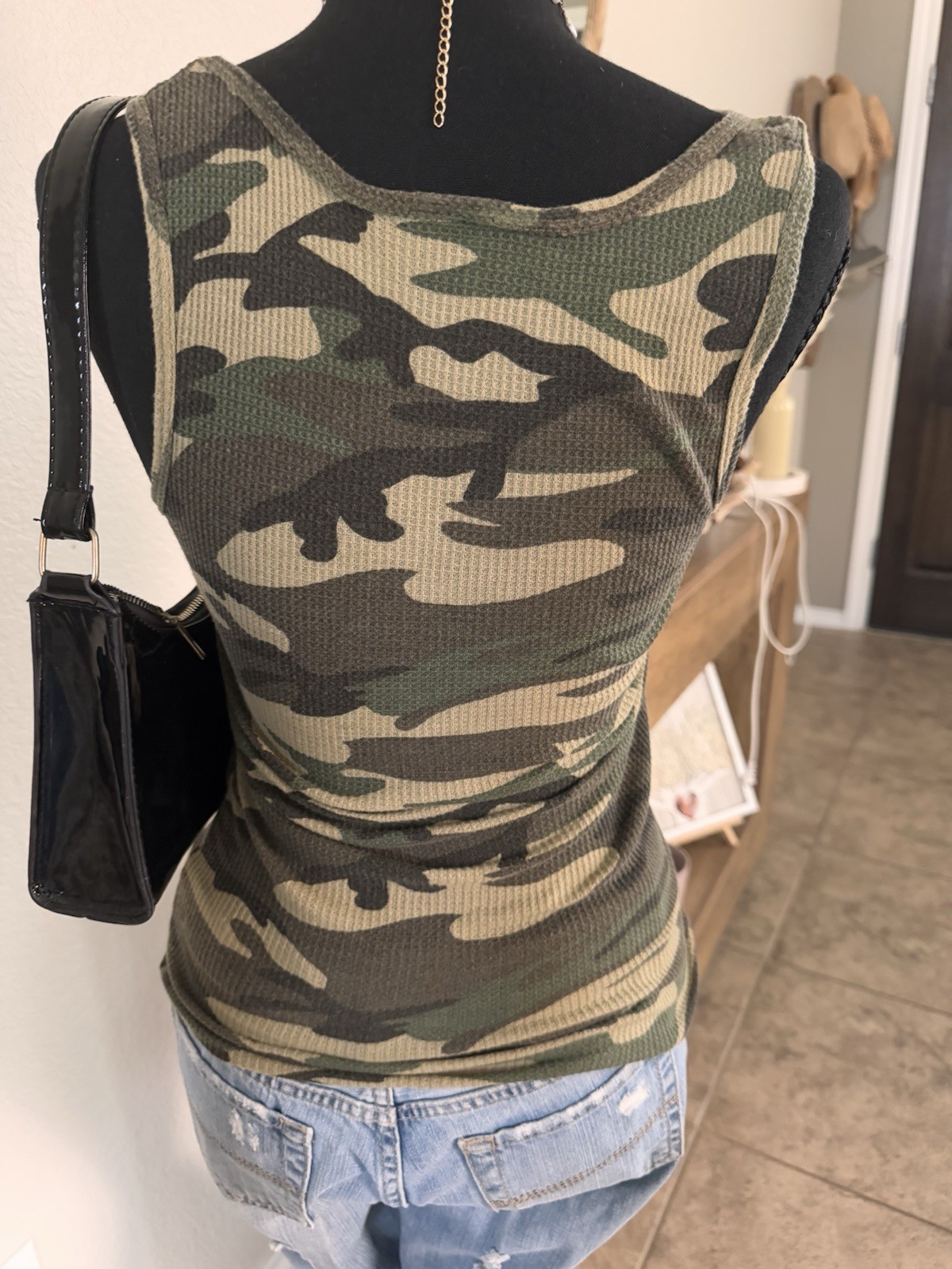Signed Brandon Rhyder Camo Tank Top Womens S Autographed Texas Country Band
