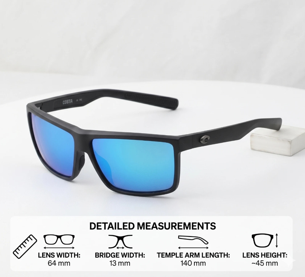 Costa Del Mar Sunglasses Matte Blue Gradient Frame Silver Mirror Polarized 580P