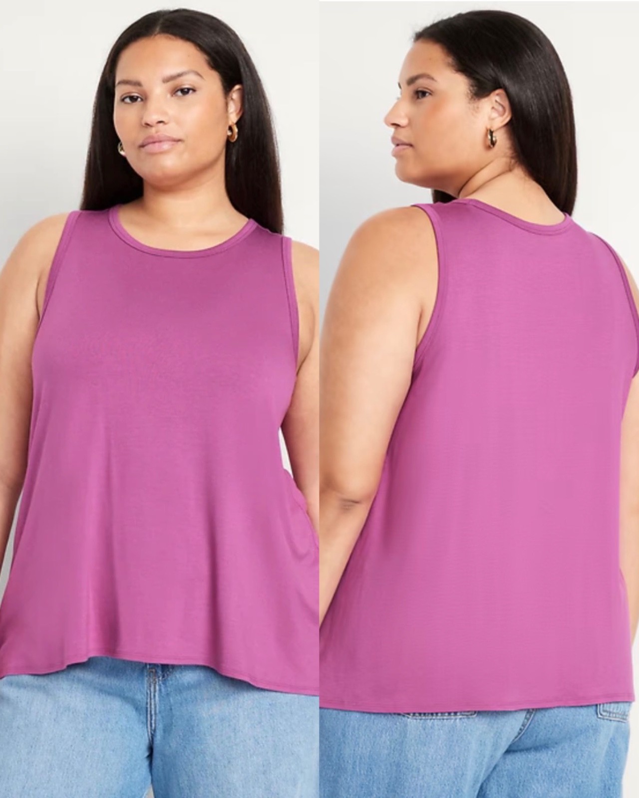 Old Navy Women’s Luxe Sleeveless T-Shirt Tank Top Crocus Petal Sz XS S L XL XXL