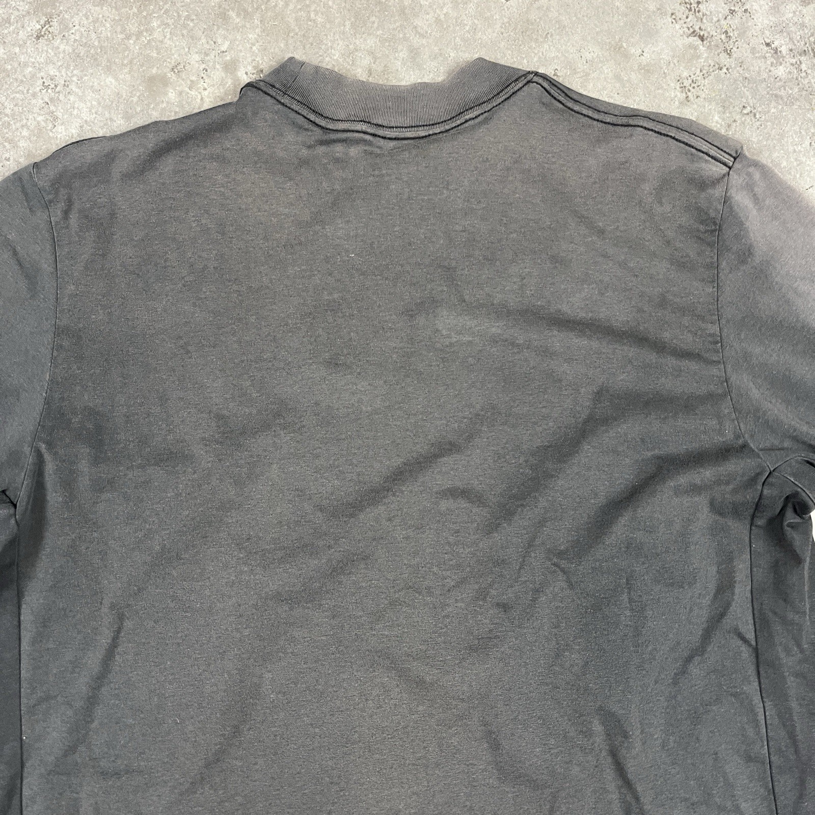 Nike T Shirt Mens Large Black Sun Fade Long Sleeve Mock Neck Distressed Preowned