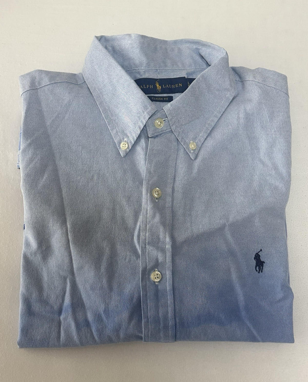 Ralph Lauren Classic Fit L Blue Scenic Palm Print Button-Down Shirt Long Sleeve