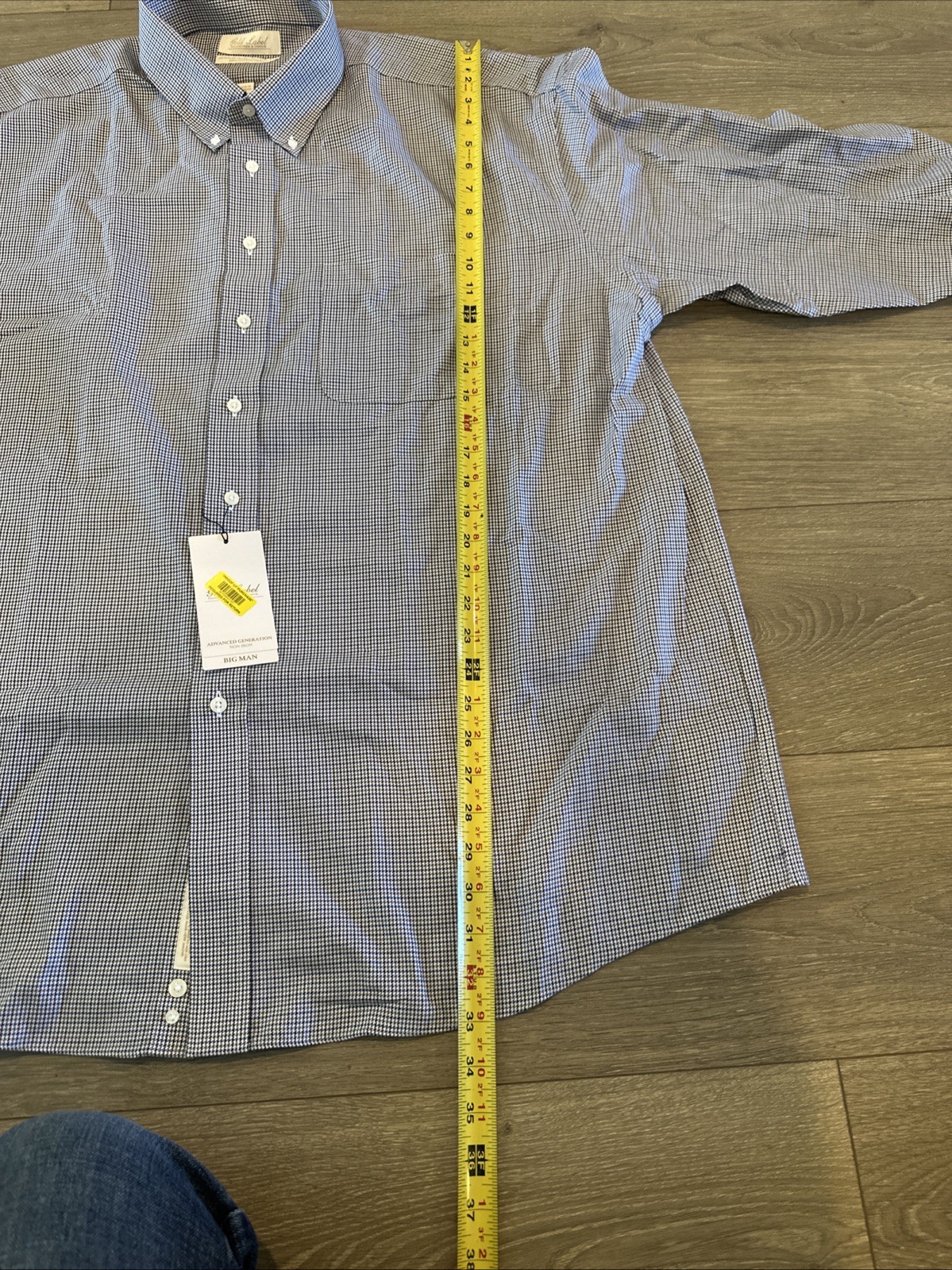 Roundtree Yorke Gold Label Men’s Shirt Size 18.5 34-35 Grey Blue Generation