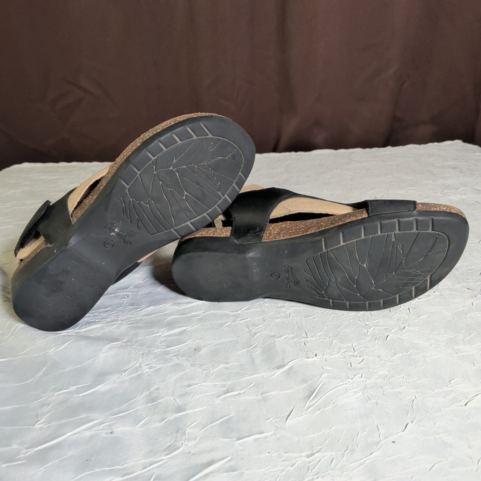 Dansko Reece Sandals Womens Size US 6.5-7 EU 37 Black Leather Bohemian Preppy