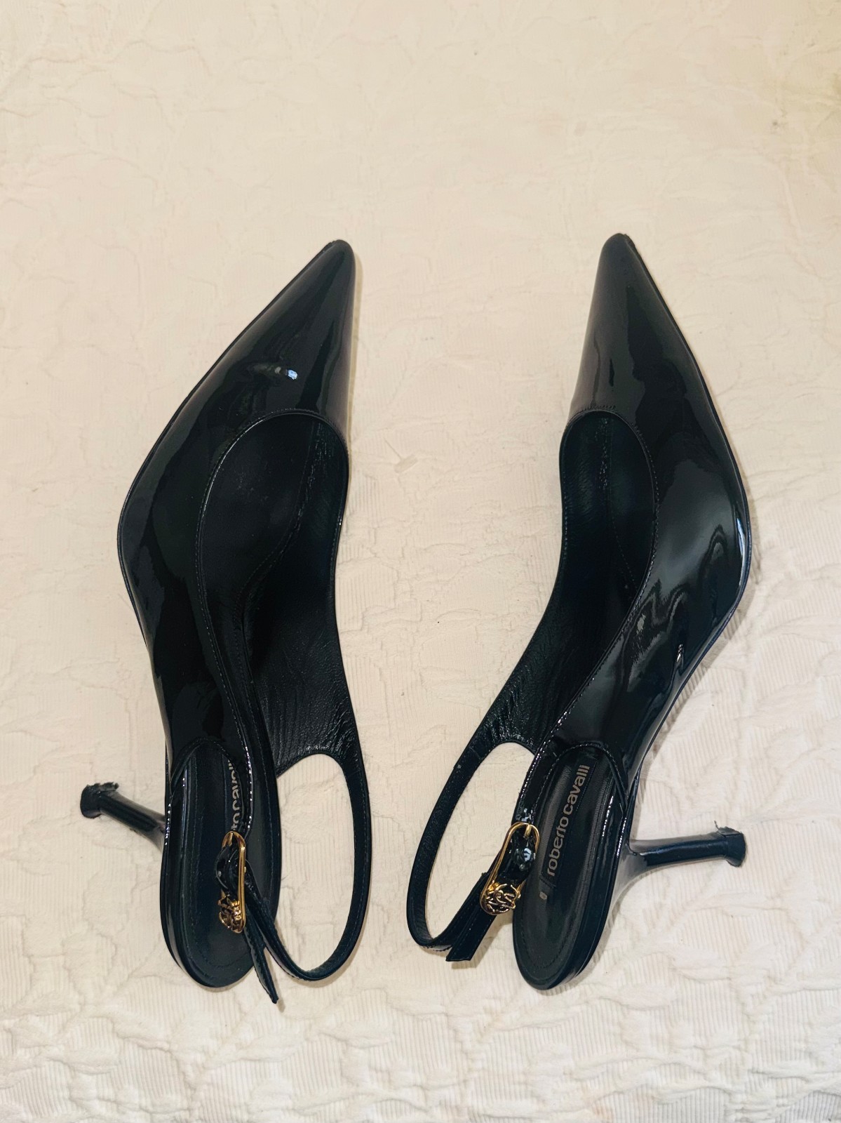 Roberto Cavalli leather heels US8 EU39 made in Italy