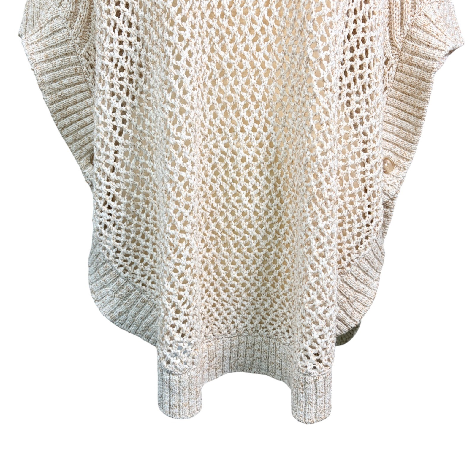 TALBOTS Open Stitch Poncho in Rattan, Large