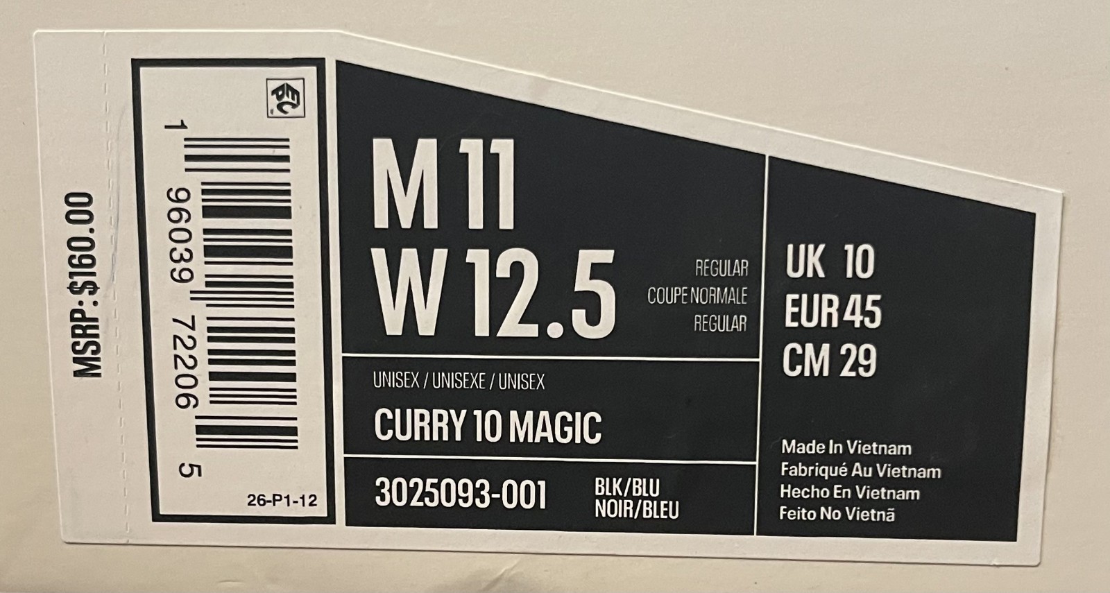 UNDER ARMOR CURRY 10 MAGIC, SIZE 11. 3025093-001. WITH BOX.