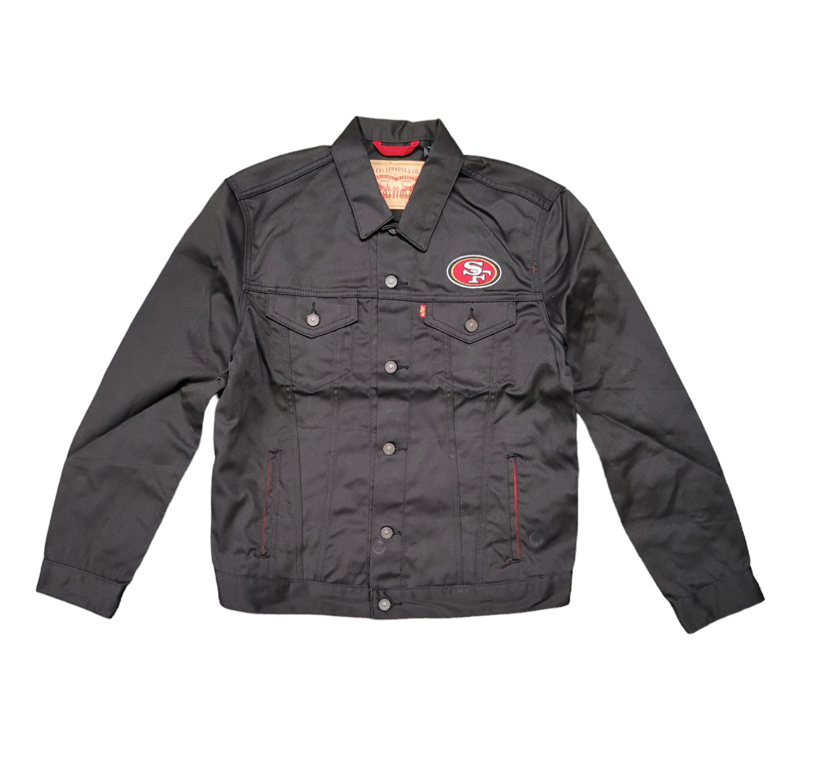 Levi’s NFL San Francisco 49ers Black Twill L Trucker Button-Up Jacket Large