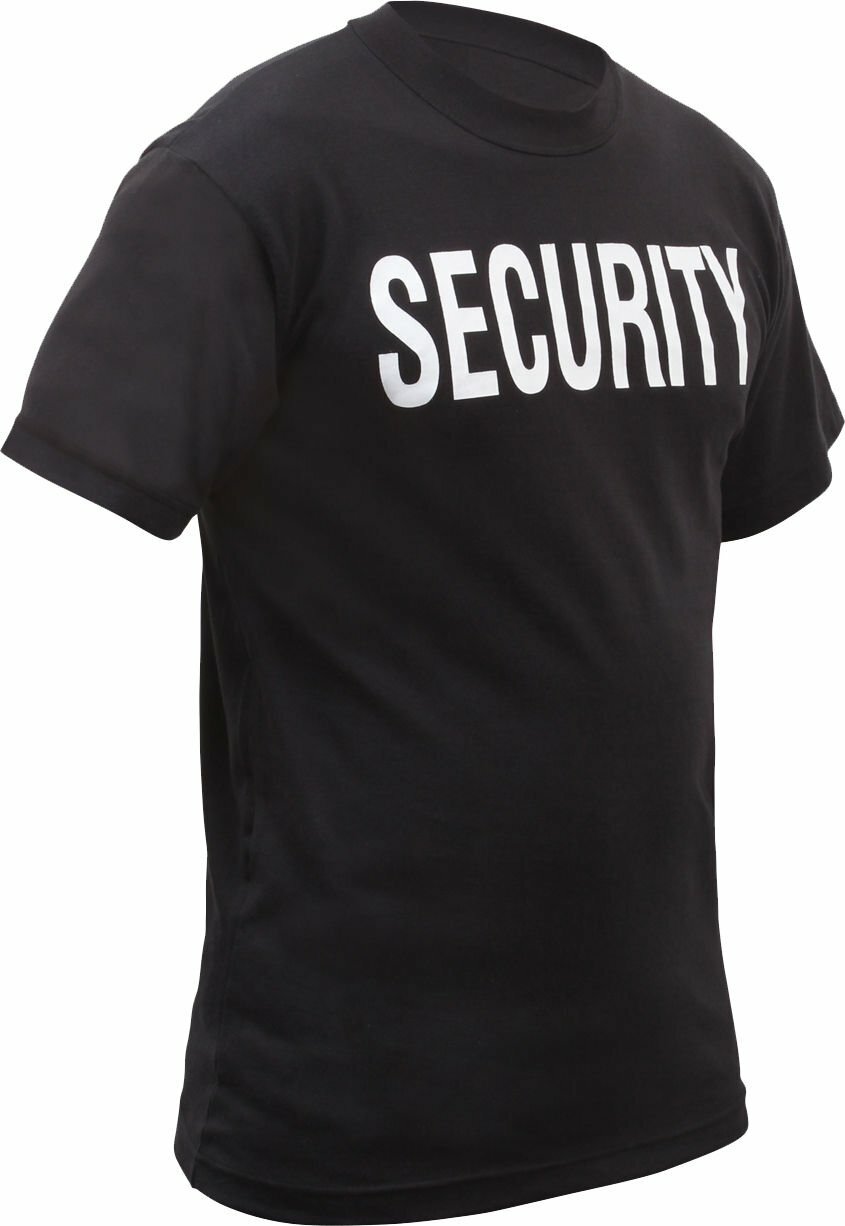 Security Double Sided T-Shirt Black & White Official Issue Officer Bouncer Event