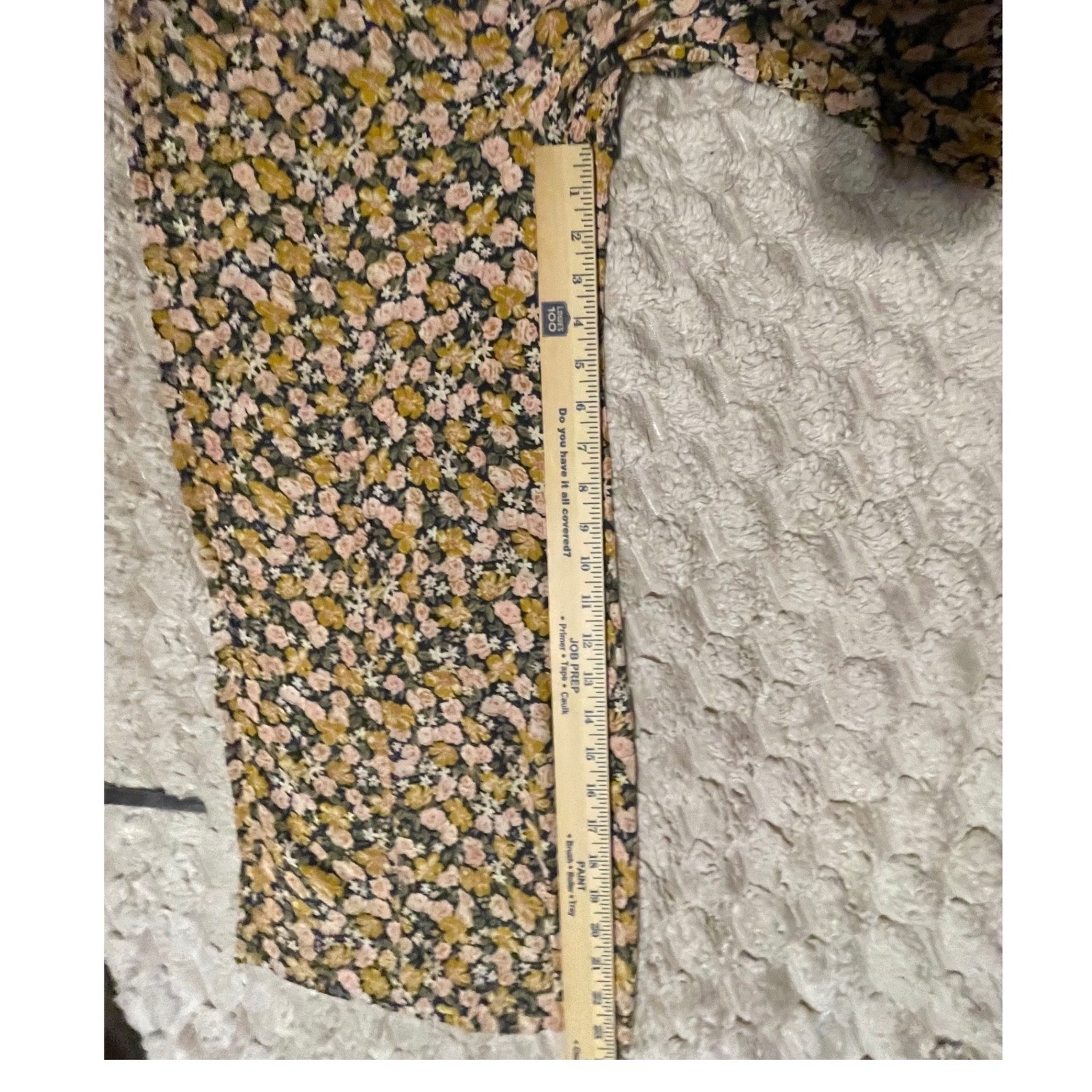 High Waisted Floral Wide Leg Crop Pants Flowy Culottes Mustard Pink Multi