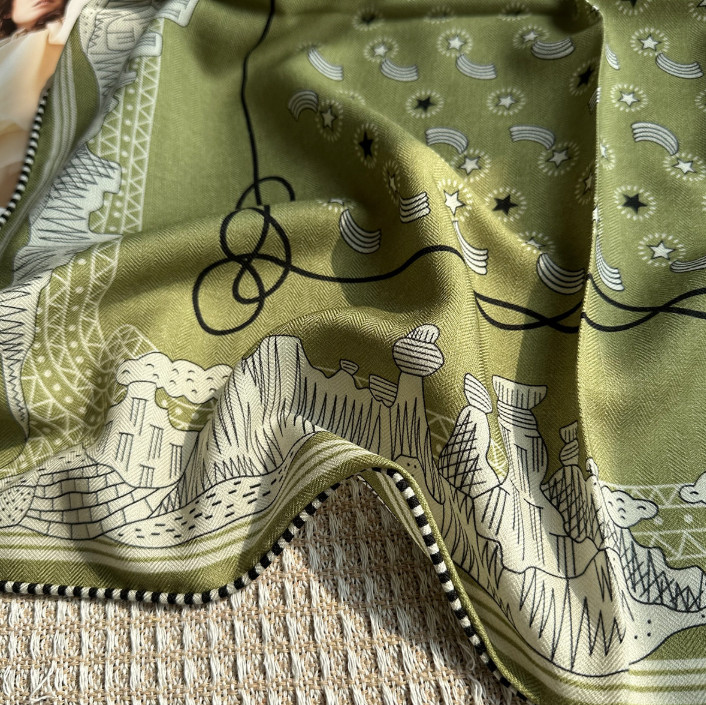 70% Cashmere 30% Silk Scarf Bandana 65X65cm Ne5erc25f Shawl cas2ew Print w3