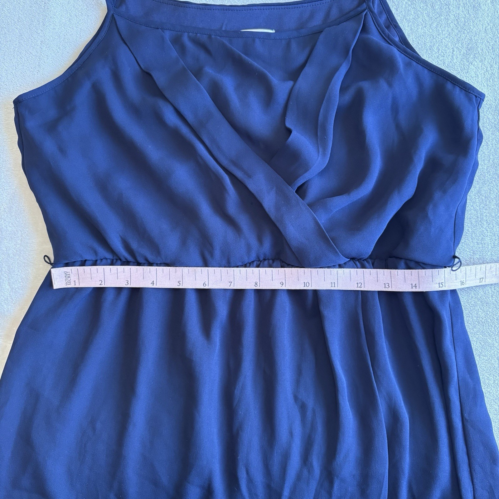 BISOU BISOU Women’s 12 Navy Solid Sleeveless V-Neck Mini Dress Adjustable