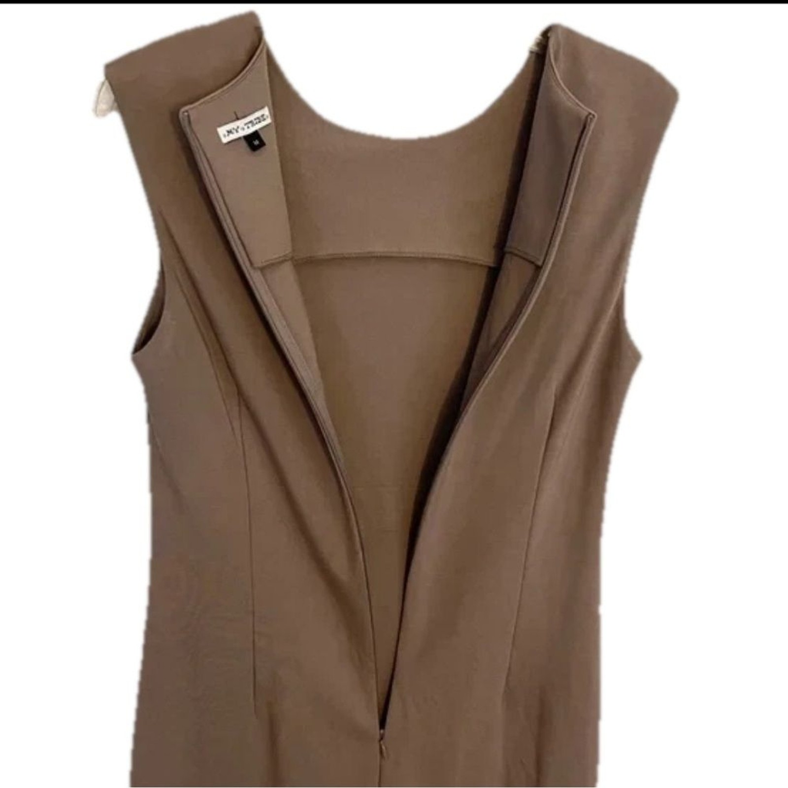 My Tribe Size Medium Ponte Roma A Line Sleeveless Dress Leather Accents