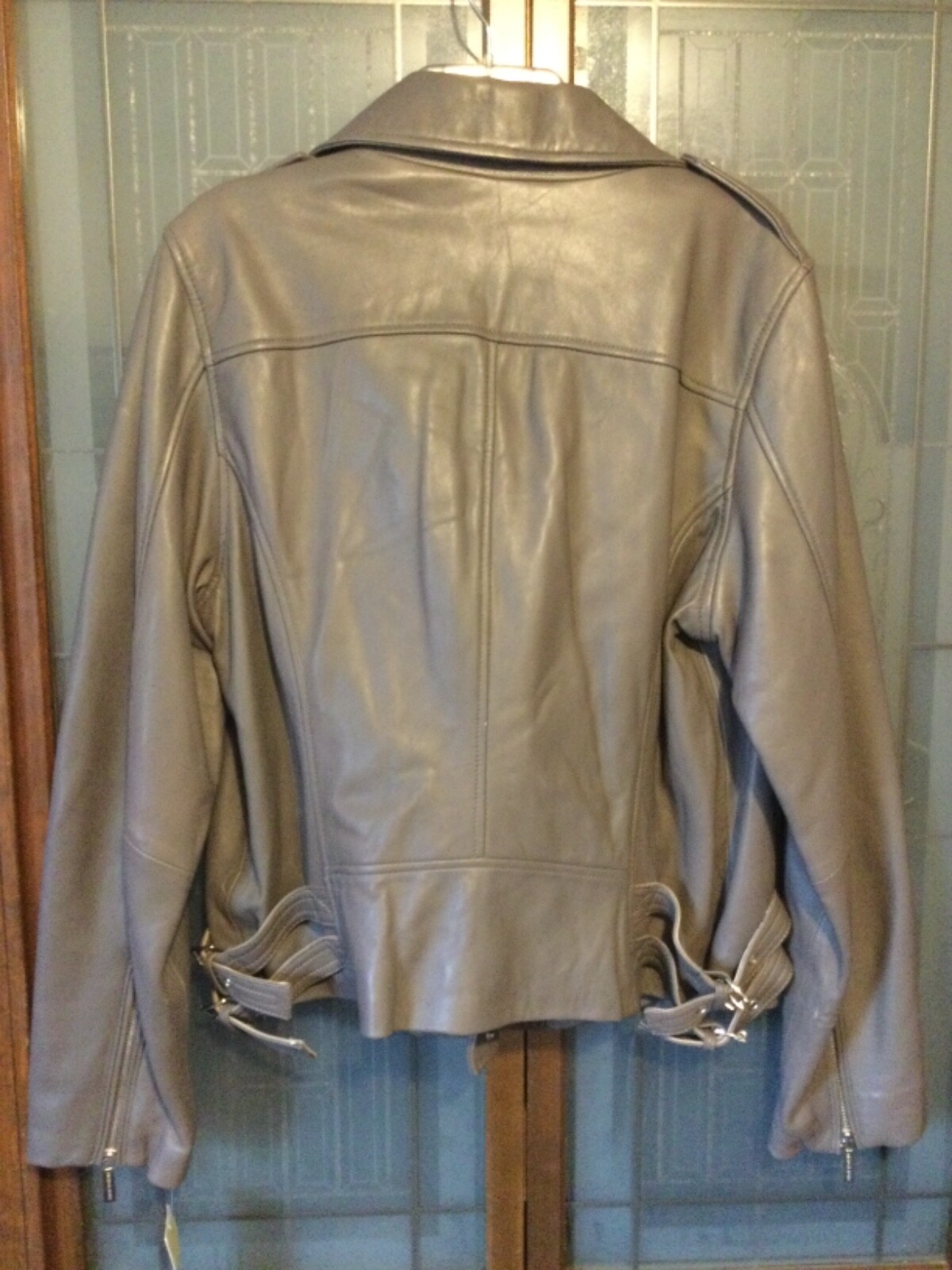 Nwt $450 Michael Kors Genuine Leather Rock Gray Moto Motorcycle Jacket XL Defect