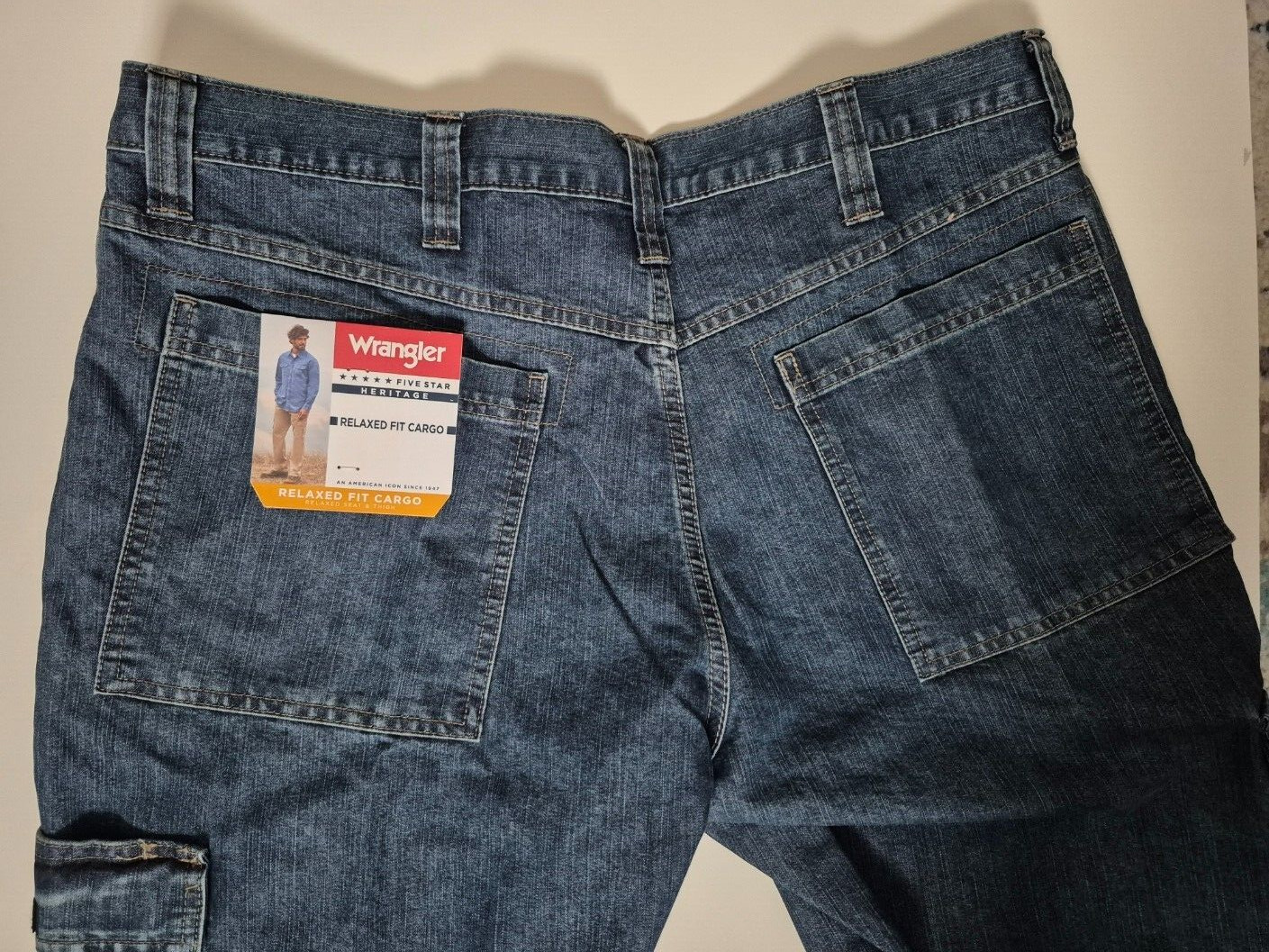 Wrangler Men’s Cargo Jeans 6 Pocket – Relaxed Fit – 1070LGWDS