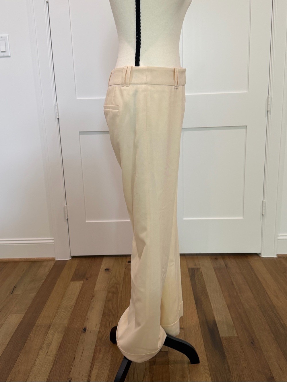 🤍 St. John Cream Wide Leg Trousers Size 4 🤍