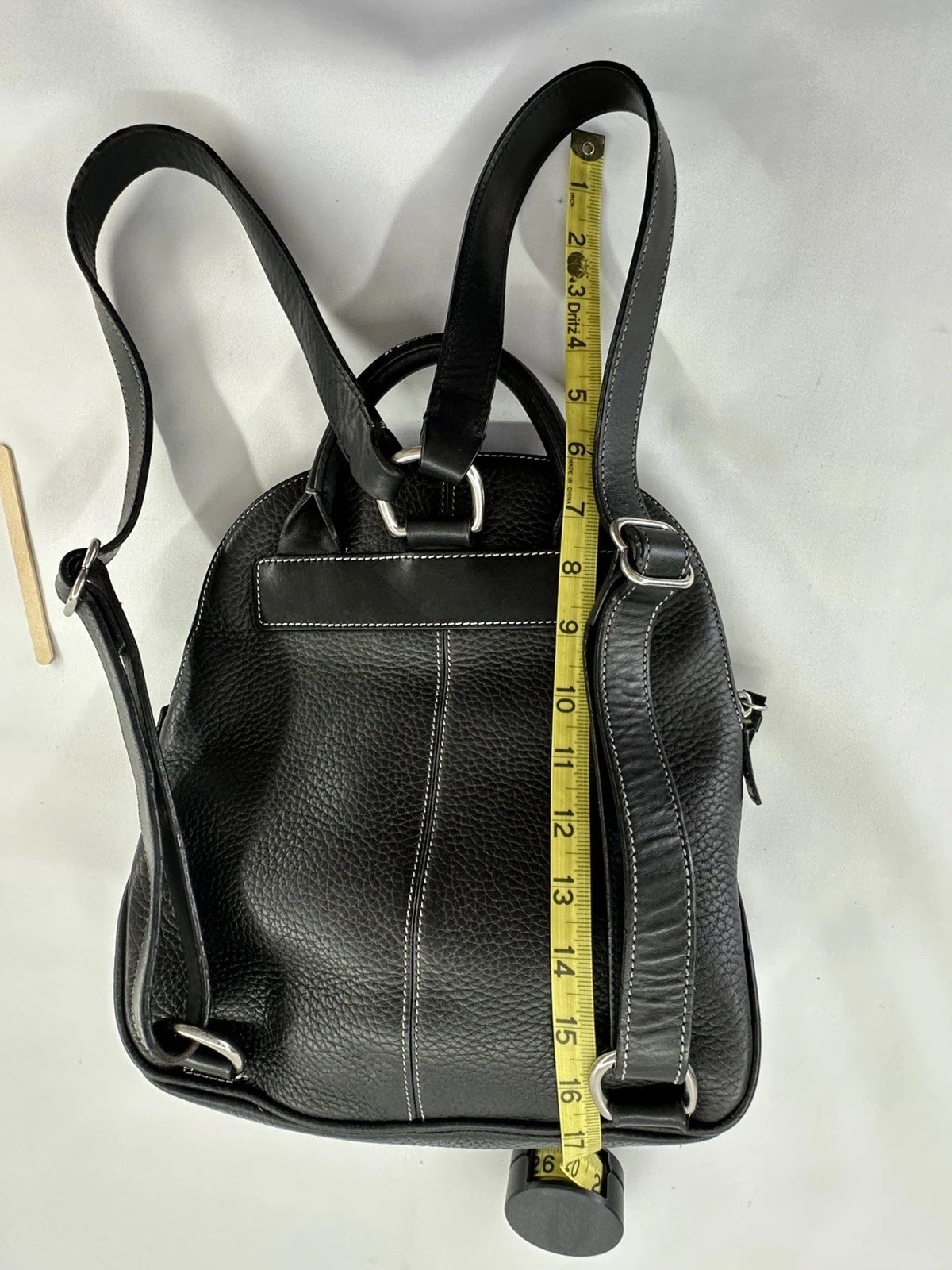 Dooney & Bourke Black Pebbled All Weather Leather Backpack Purse Y2K Zip