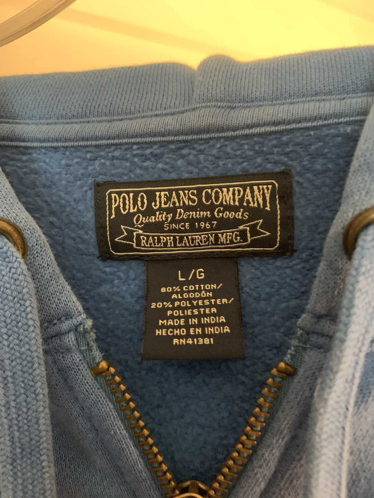 Vintage Polo Jeans Company Ralph Lauren Mens Sweatshirt Blue Large